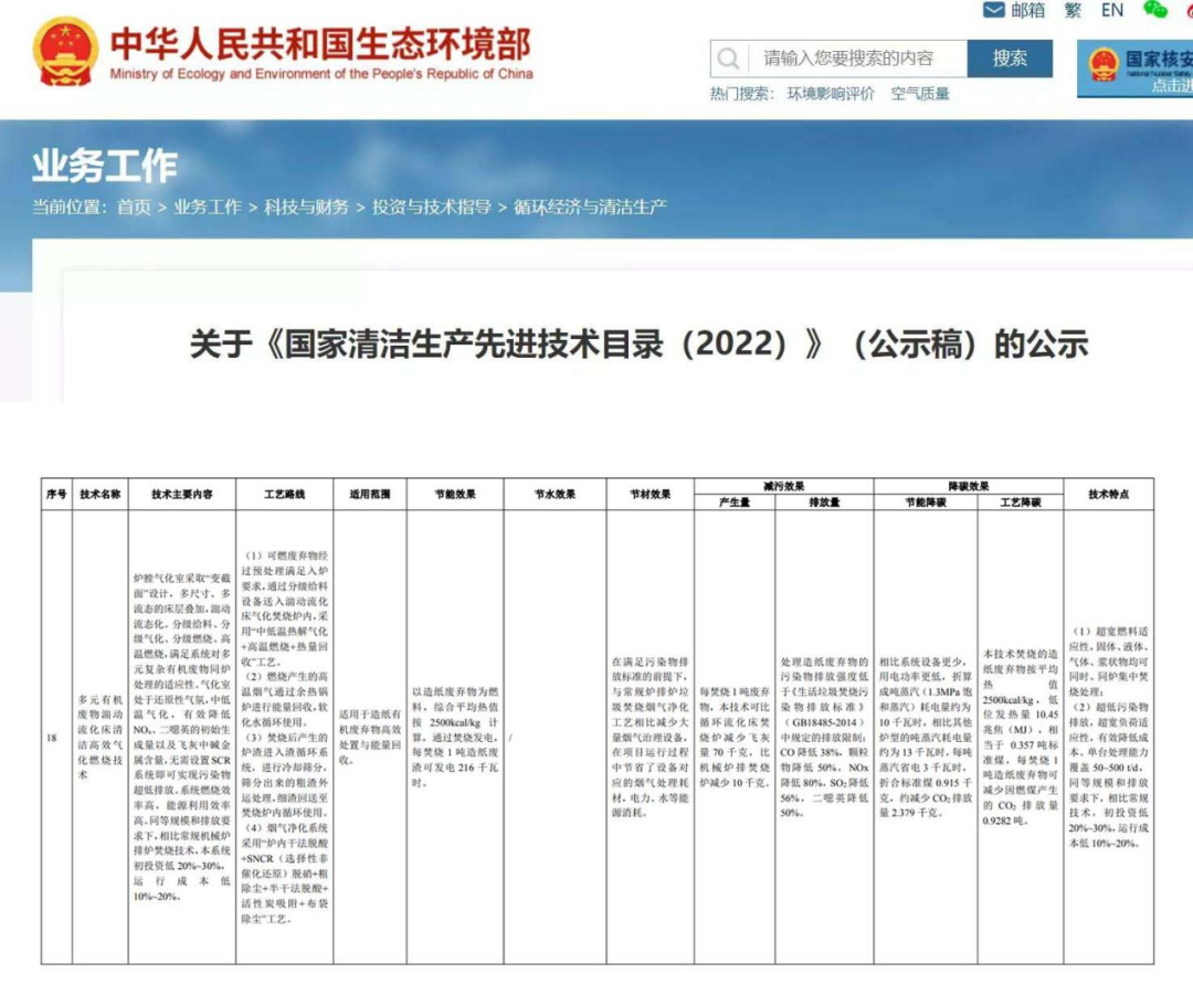 喜讯|北京衡燃TFB技术入选《国家清洁生产先进技术目录》